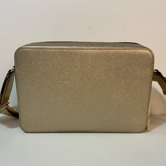 MICHAEL KORS Jet Set Large EW Crossbody Pale Gold Leather - Picture 2 of 7